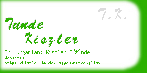 tunde kiszler business card